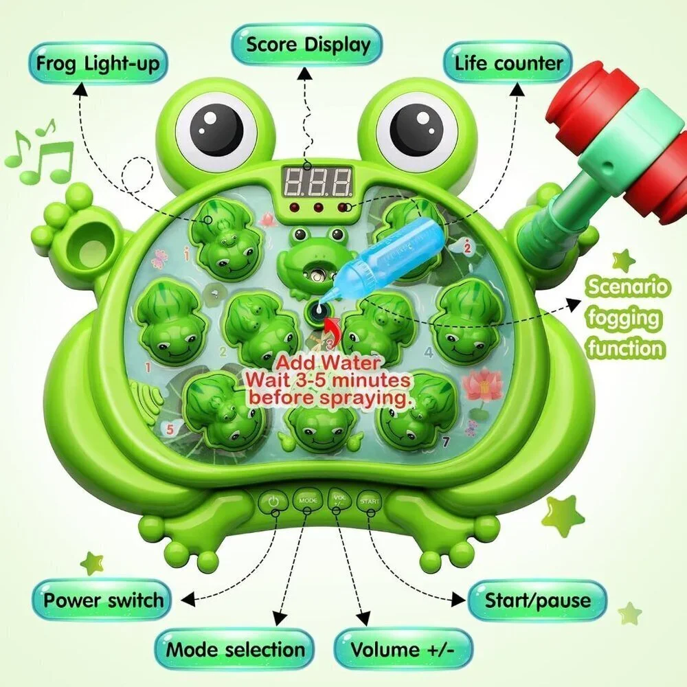 A Frog Game With 5 Modes 45 Levels 9 Music Spray And Light-up Baby Toy